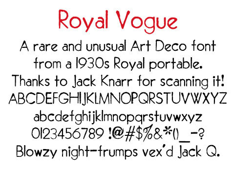 royal book typewriter typeface